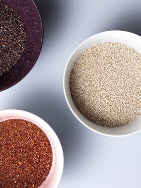 Bowls of different types of Quinoa