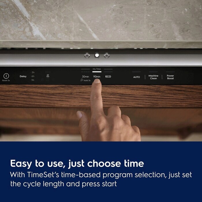 Easy to use. Just choose time. With TimeSet's time-based program selection, just set the cycle length and press start.