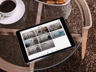 The laundry section of the My Electrolux app on a tablet
