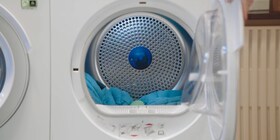 A close-up shot of a drying ball in an Electrolux tumble dryer