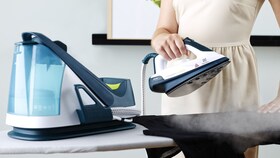 The steam station ironing a shirt