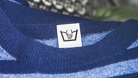 A blue woollen jumper