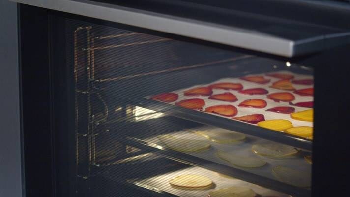 3 trays in oven