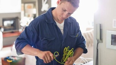 A technician working